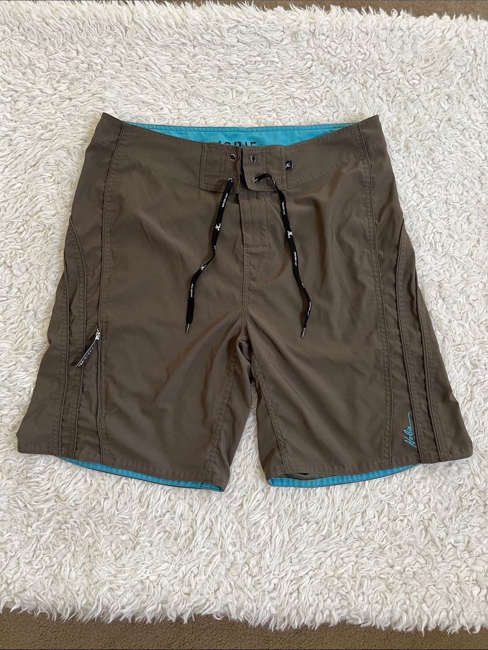 Hobie Swim Trunks Men's Size 36 Gray Blue Beach Ocean